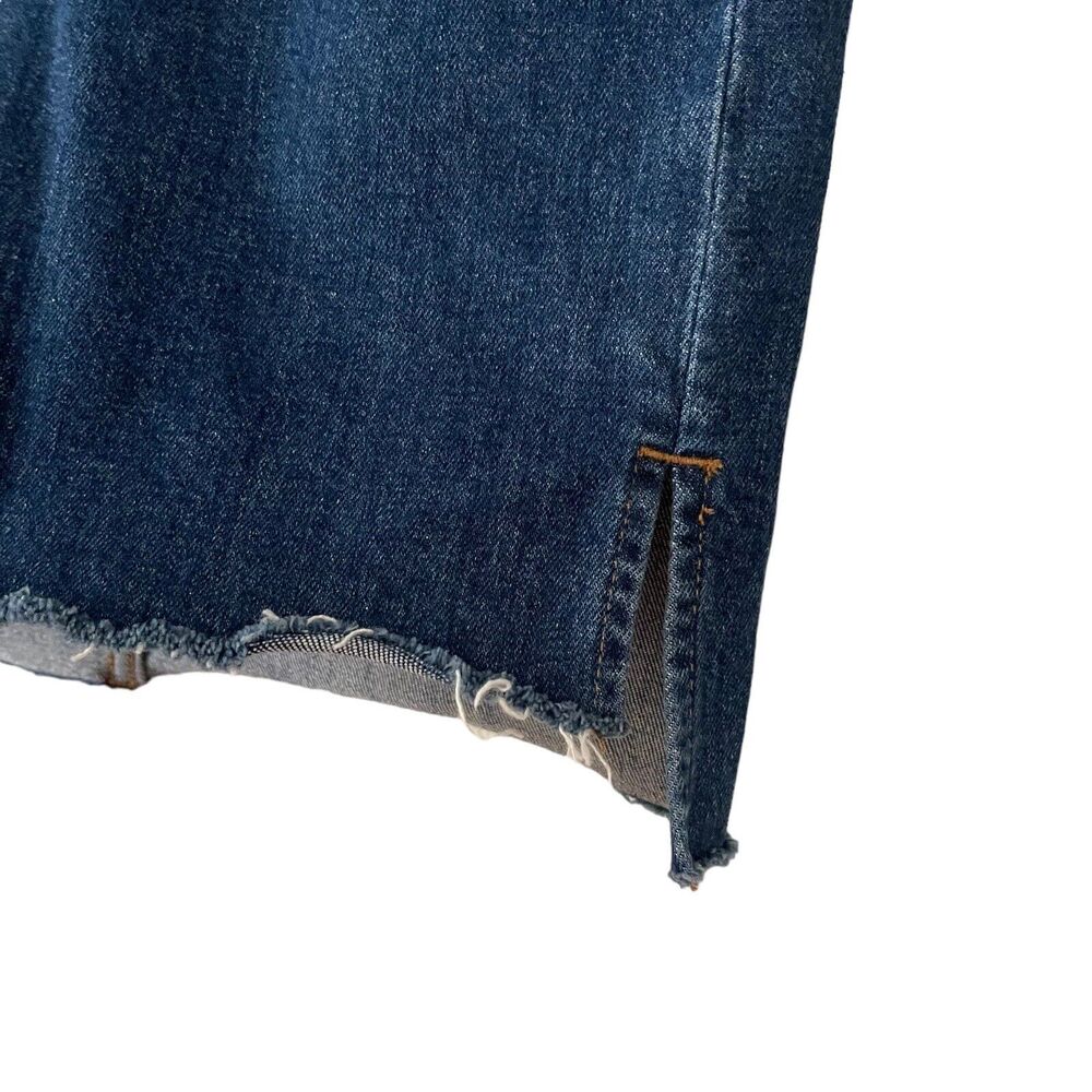 Madwell 24 Jean Skirt Straight Blue Denim Step Hem Raw Stretch Classic - Picture 5 of 6